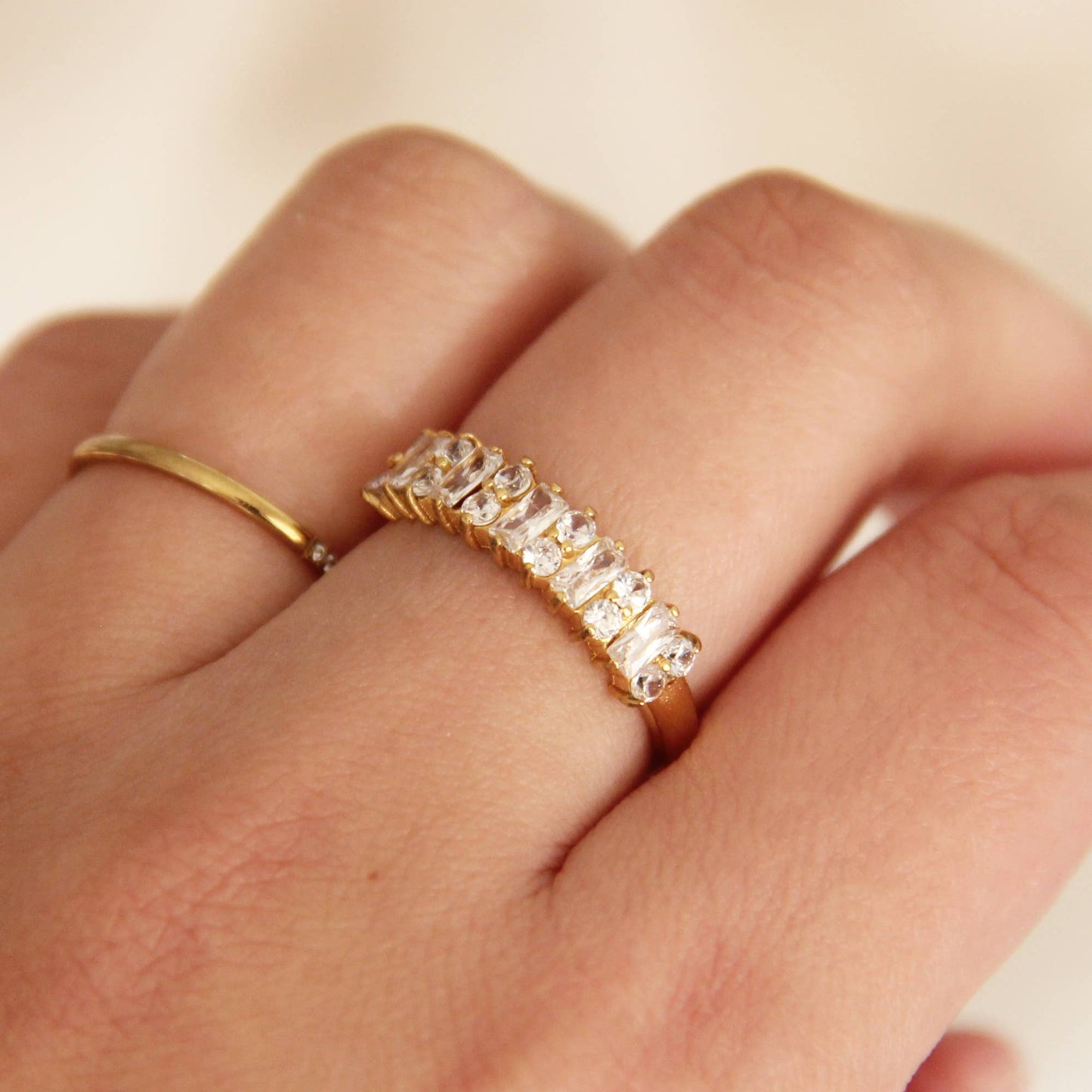 Baguette and Round Ring
