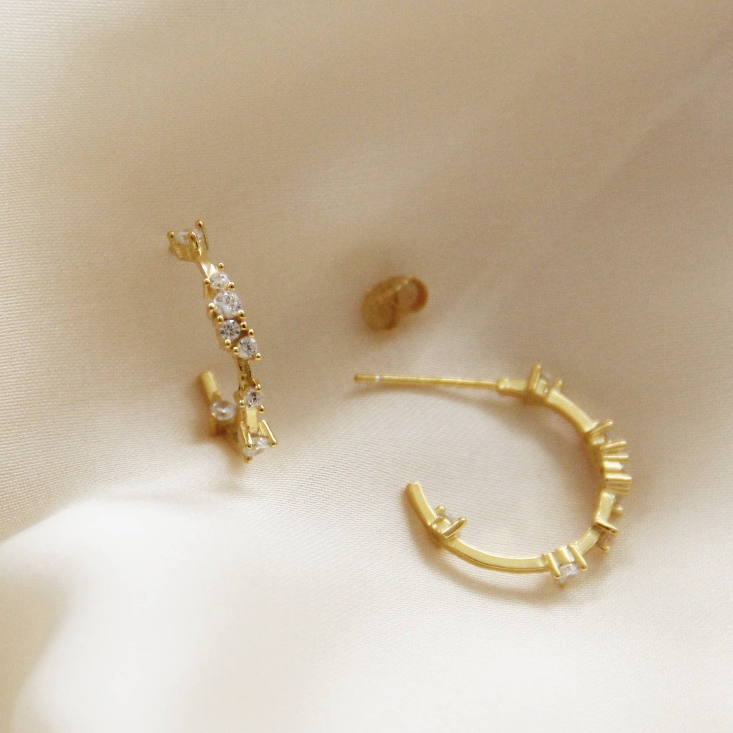 Celestine Semi Hoops - Silver or Gold