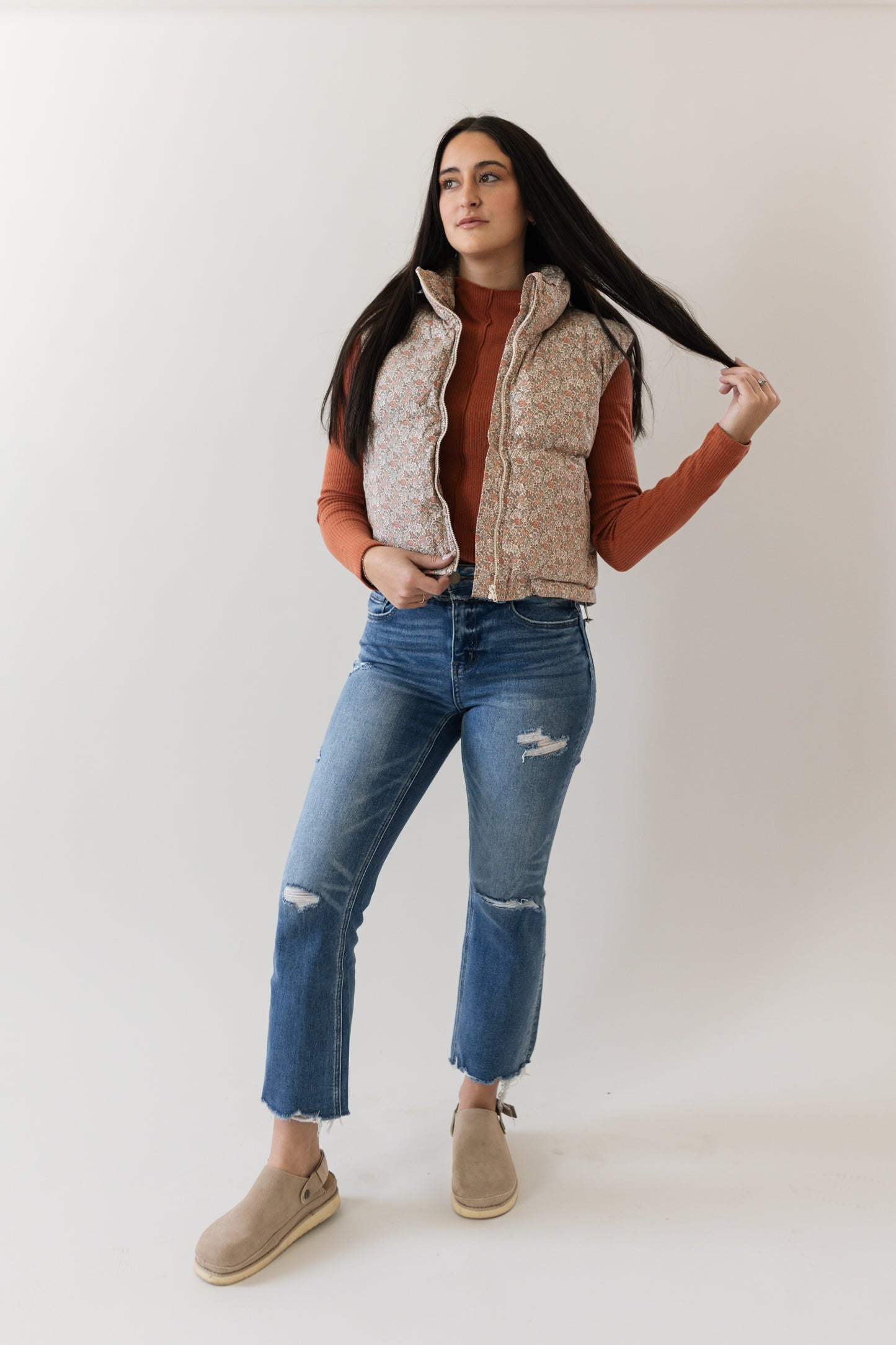 Floral Puffer Vest