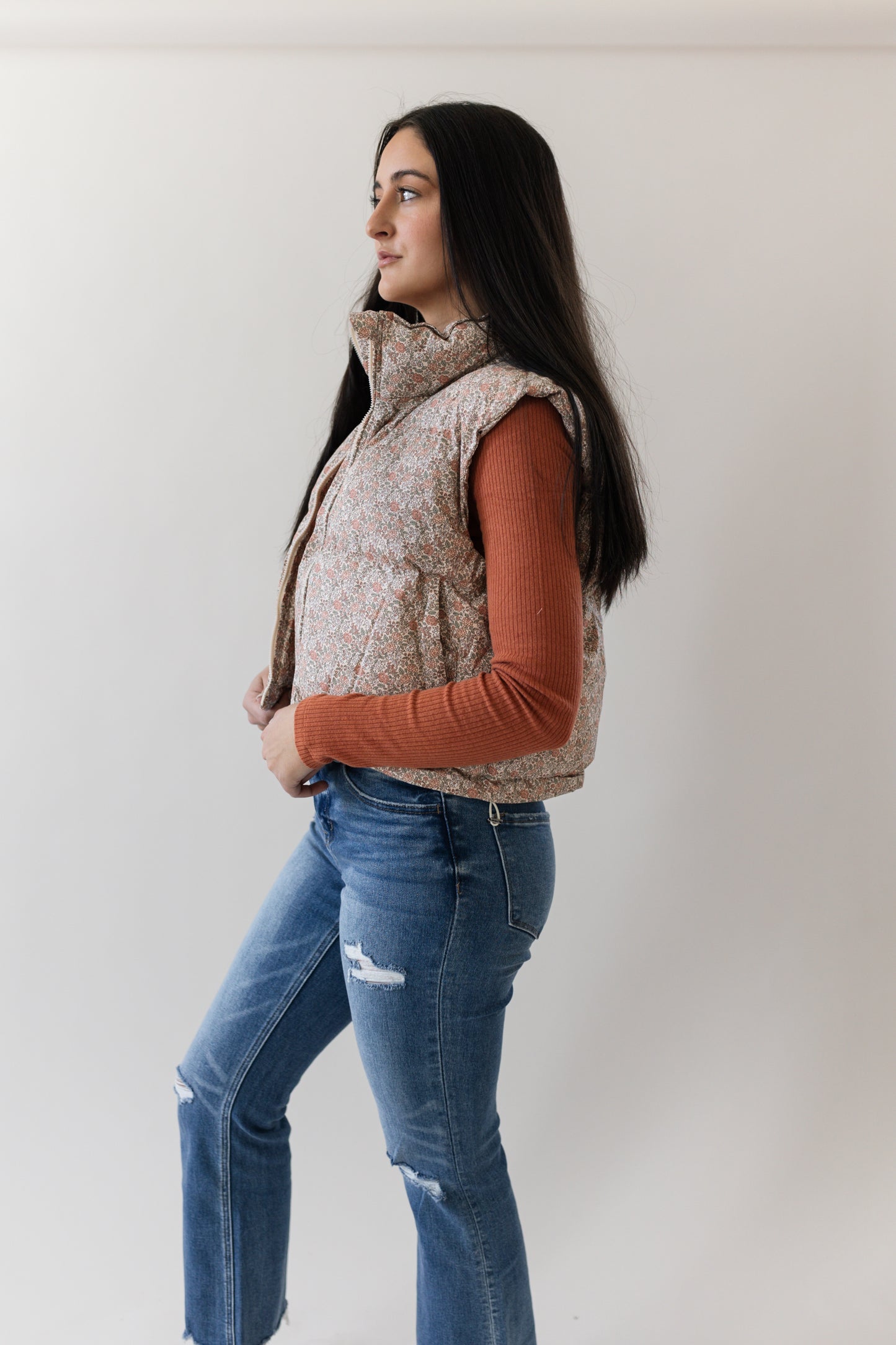 Floral Puffer Vest
