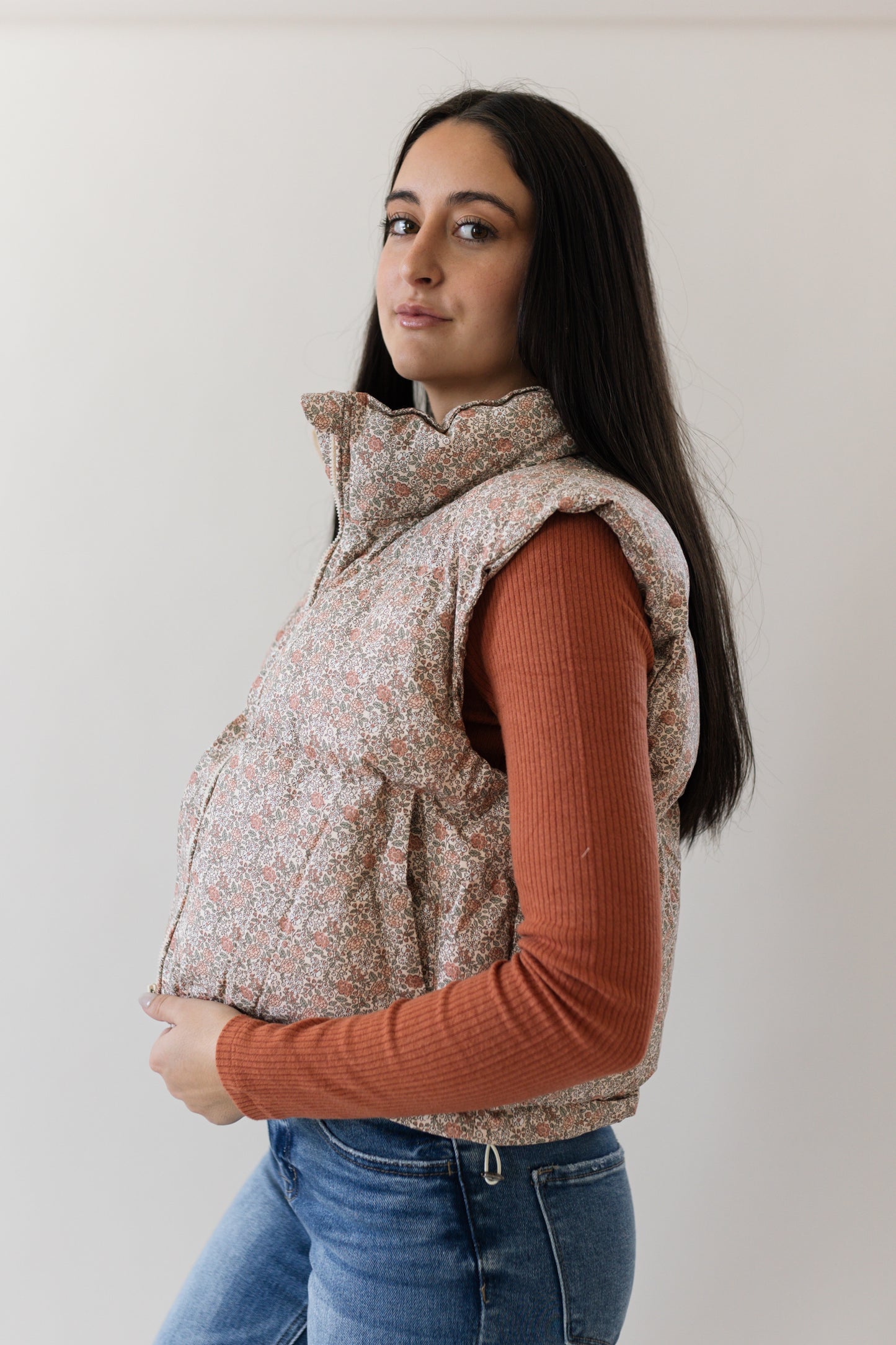 Floral Puffer Vest