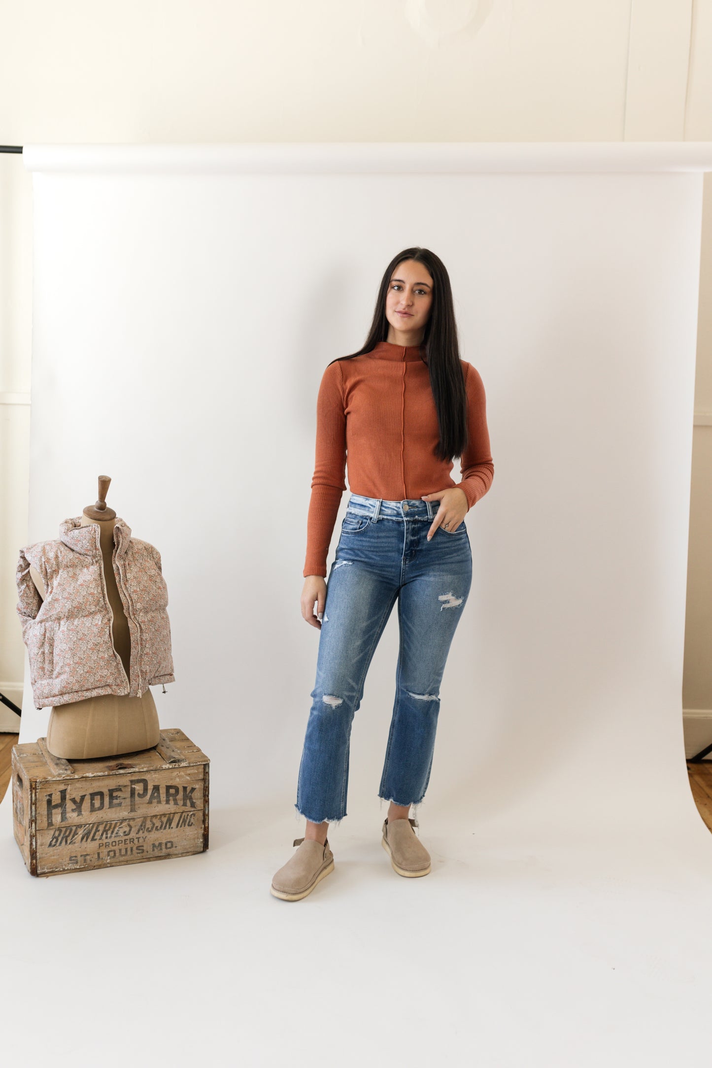 Ribbed Long Sleeve Top (Two Colors)