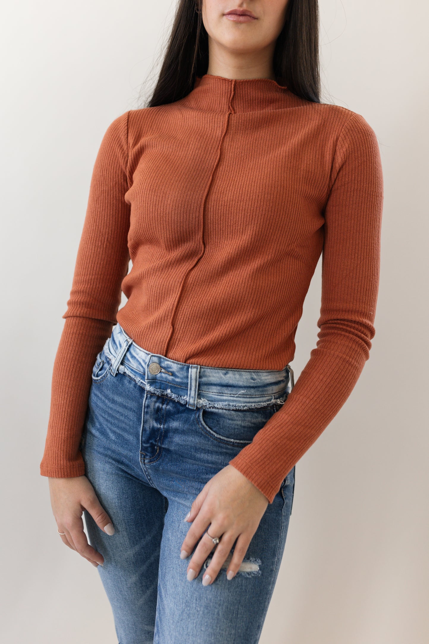 Ribbed Long Sleeve Top (Two Colors)