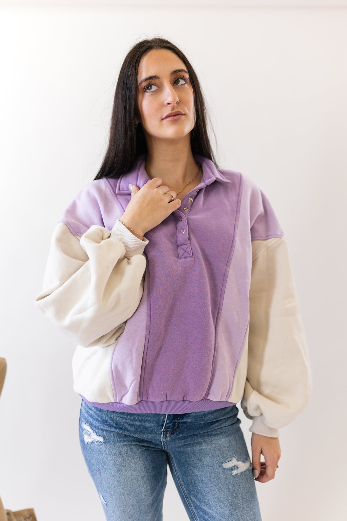 Oversized Colorblock Sweatshirt