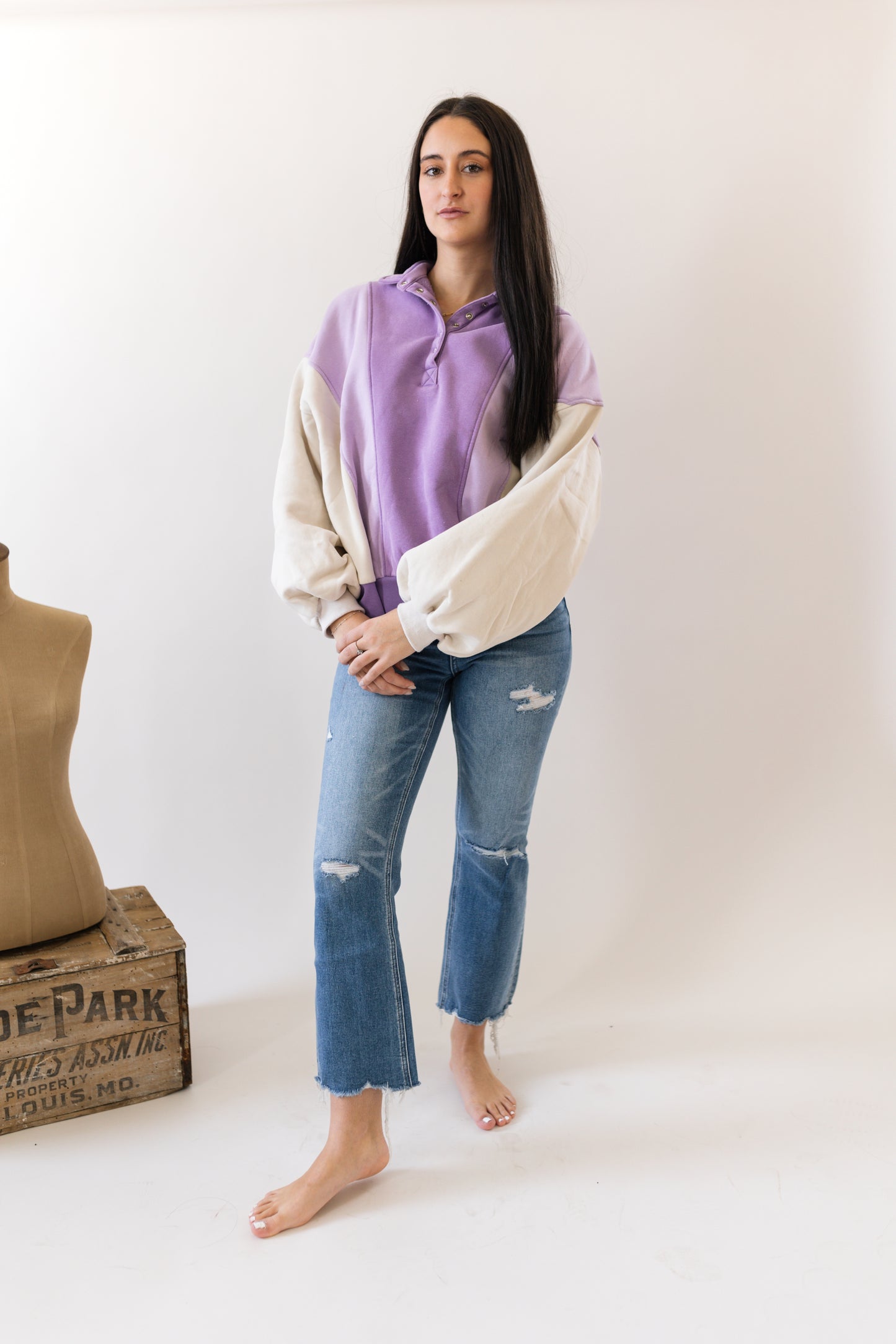 Oversized Colorblock Sweatshirt