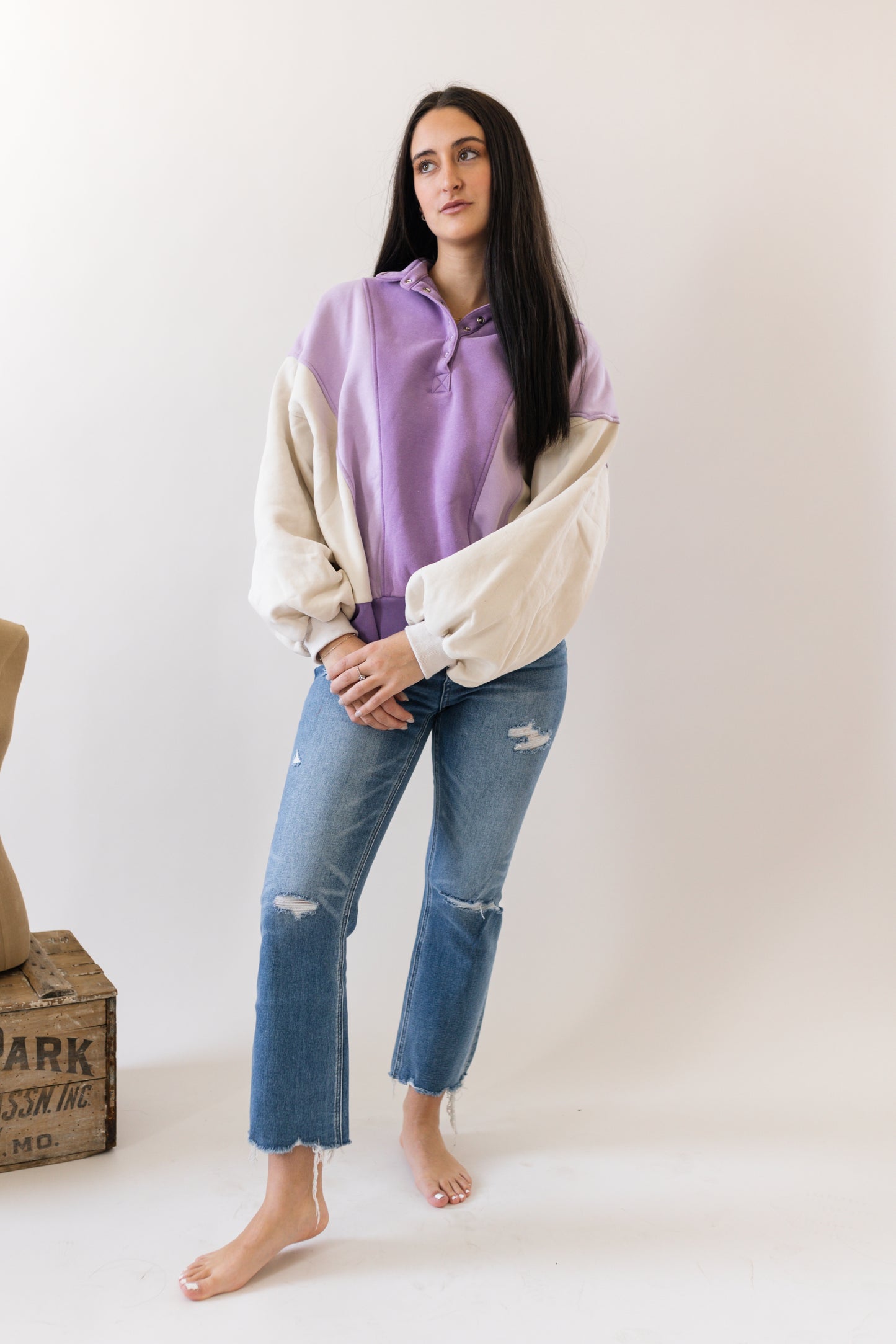 Oversized Colorblock Sweatshirt