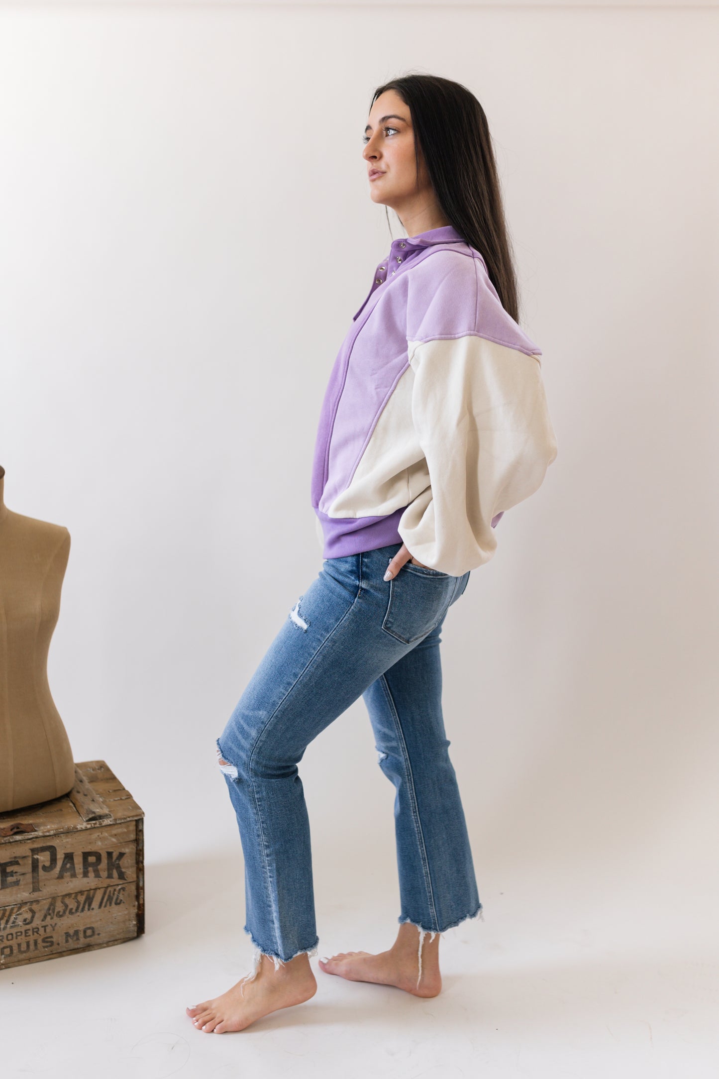 Oversized Colorblock Sweatshirt