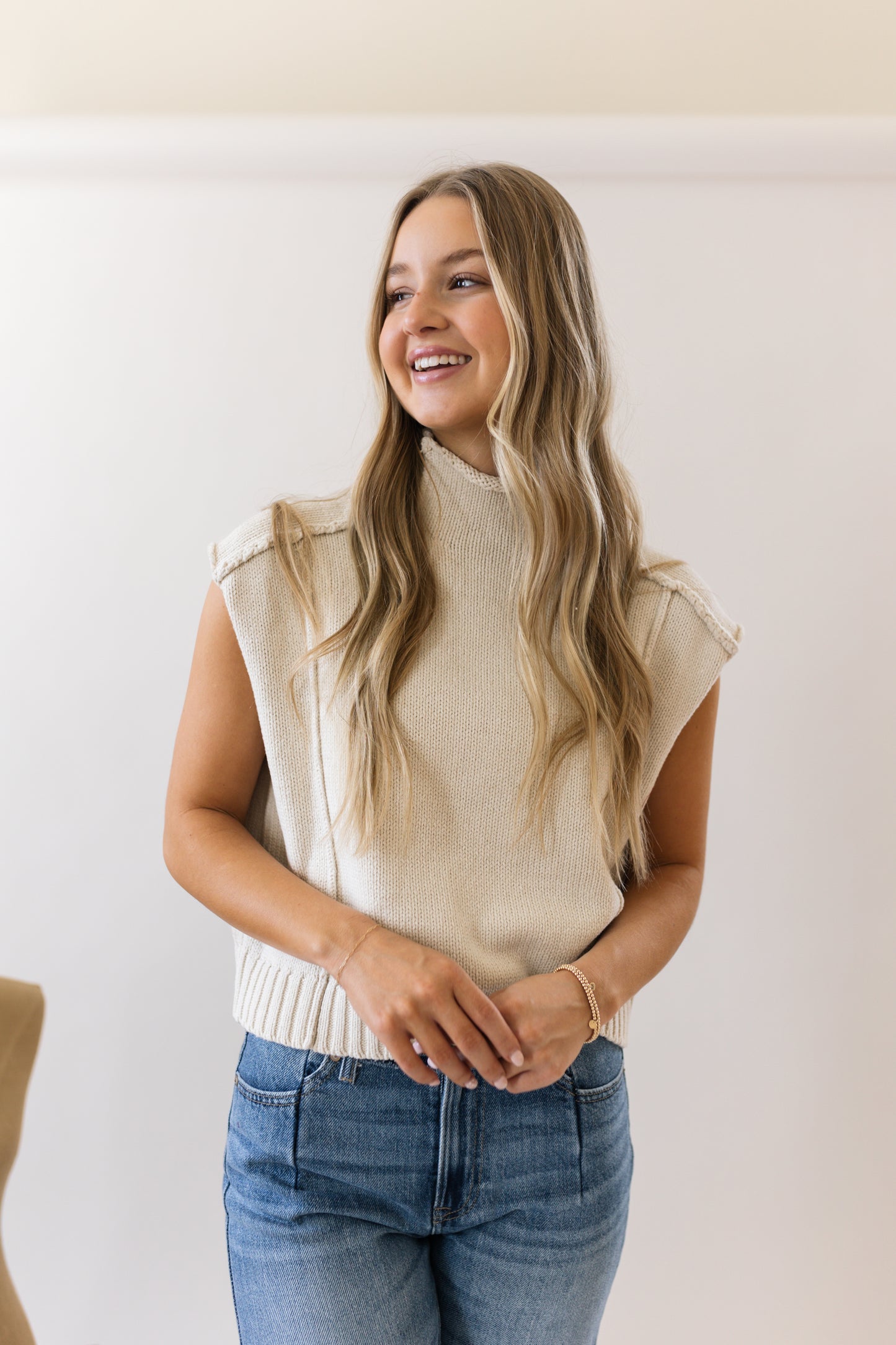Raw Edge Knit Vest