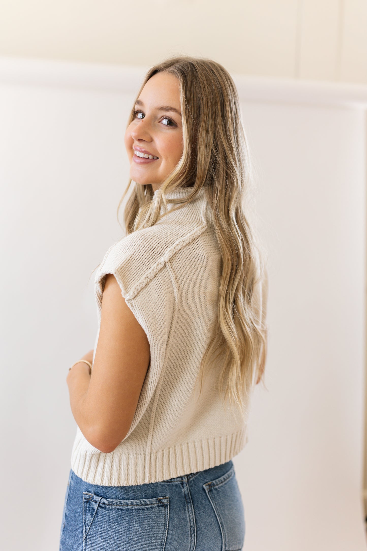 Raw Edge Knit Vest