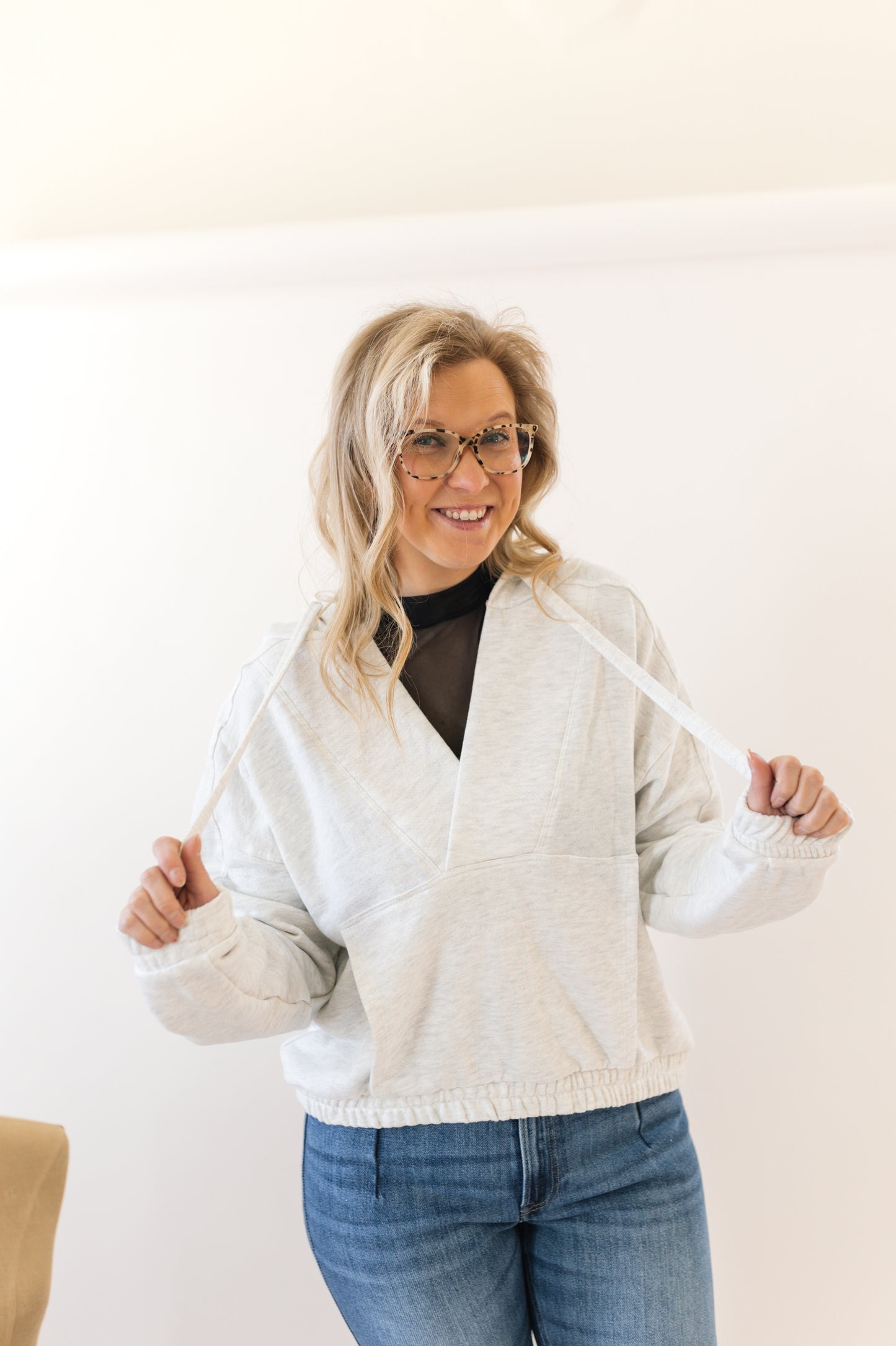 Drawstring Hoodie Top