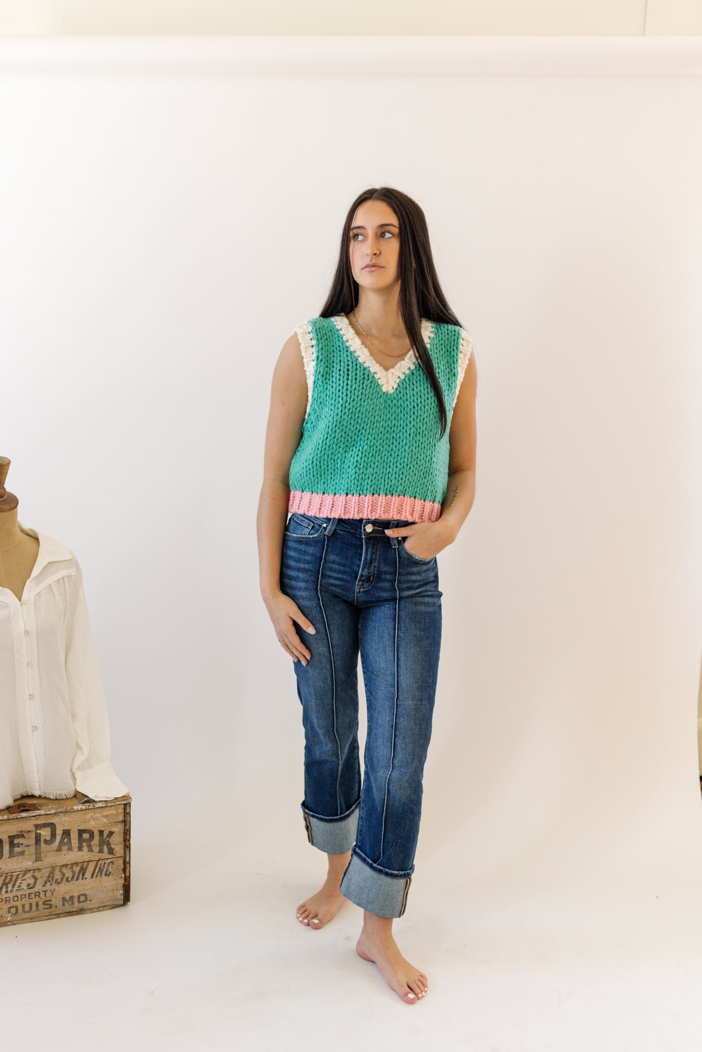 Colorblock Knit Vest