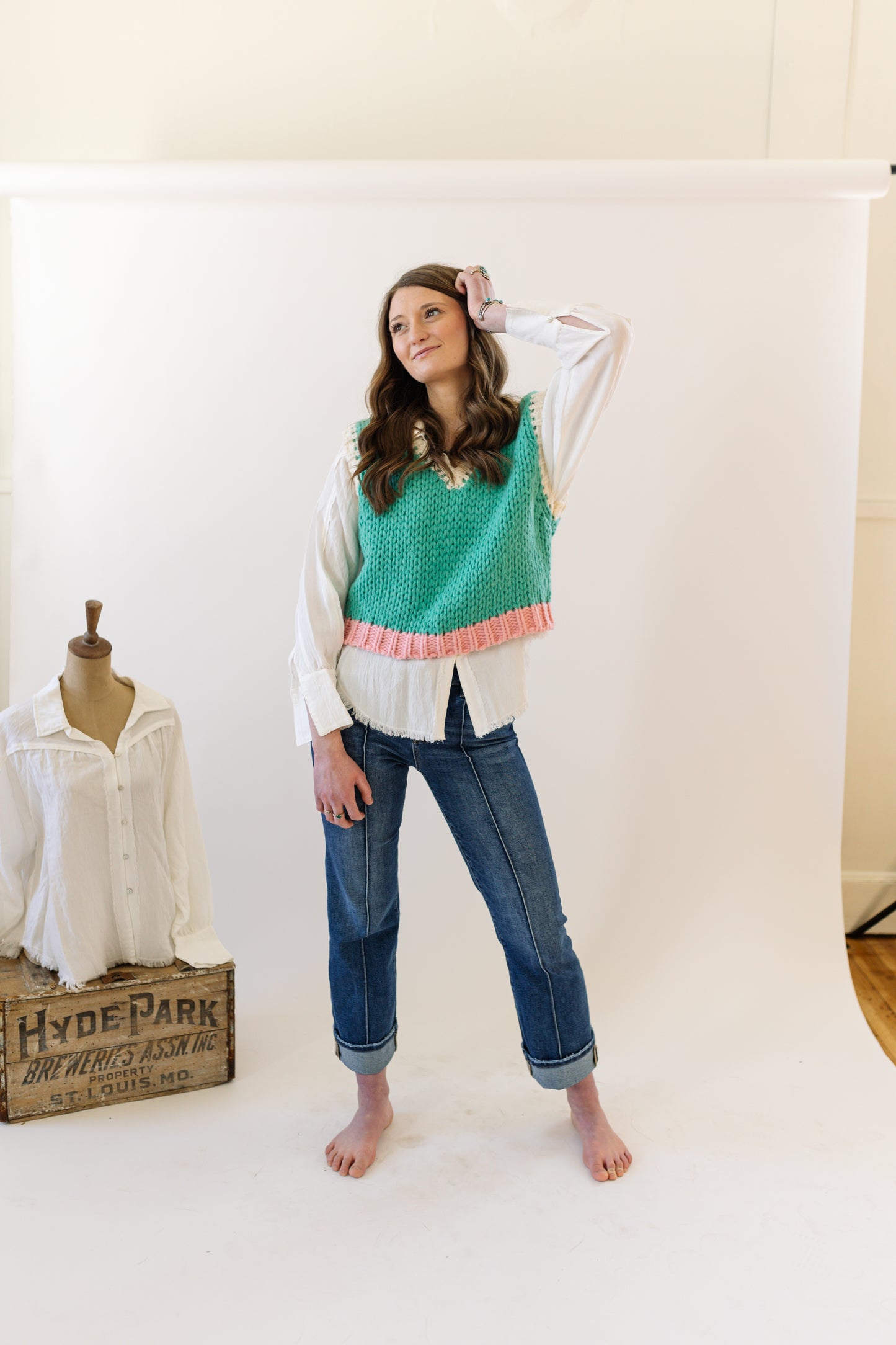 Colorblock Knit Vest