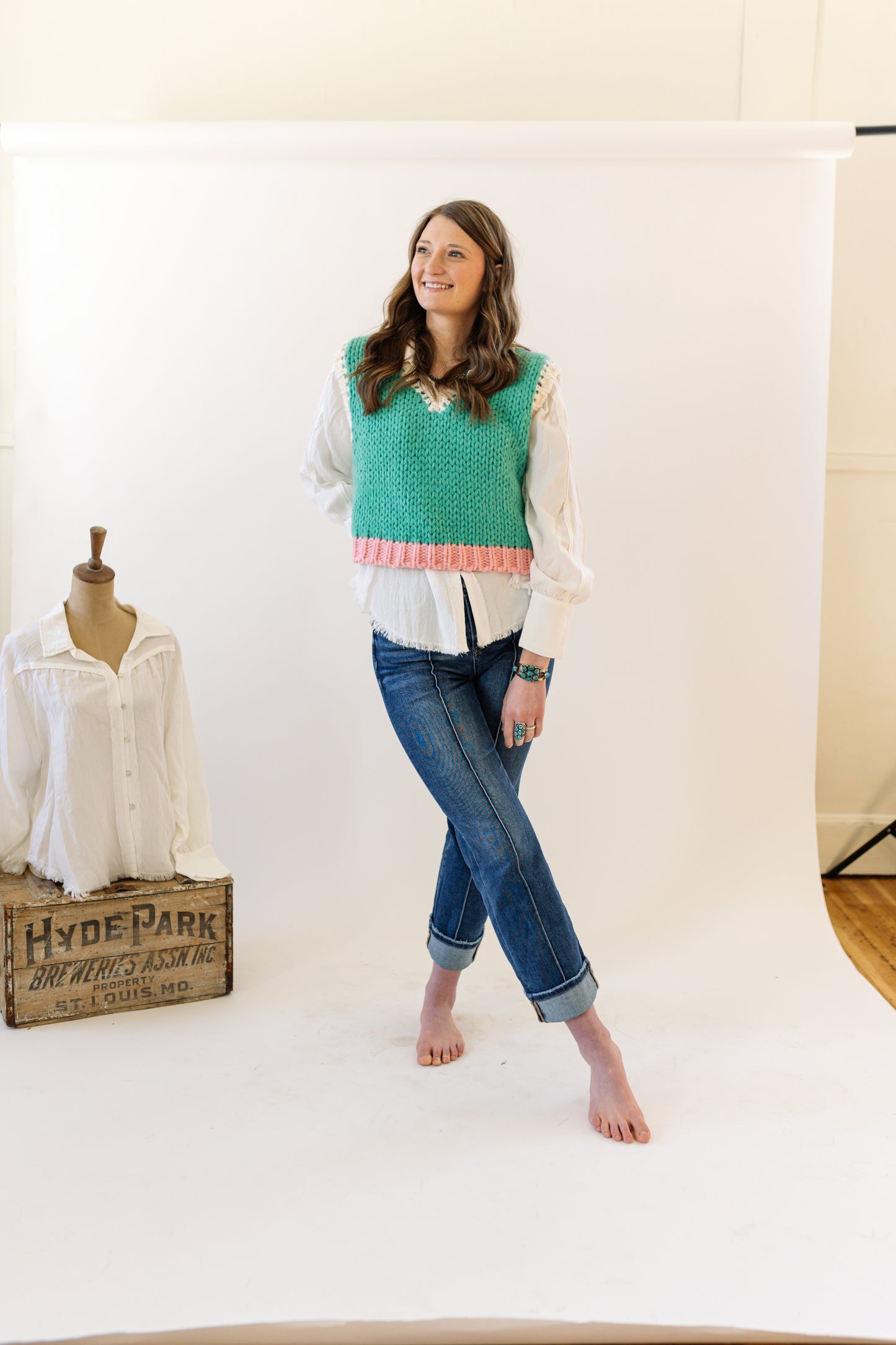 Colorblock Knit Vest