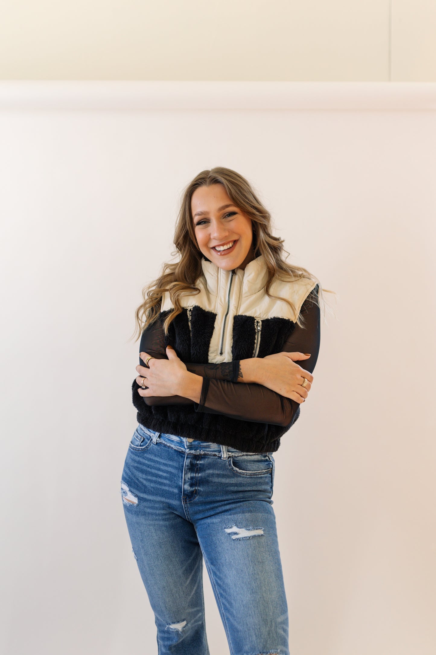Color Block Half-Zip Vest