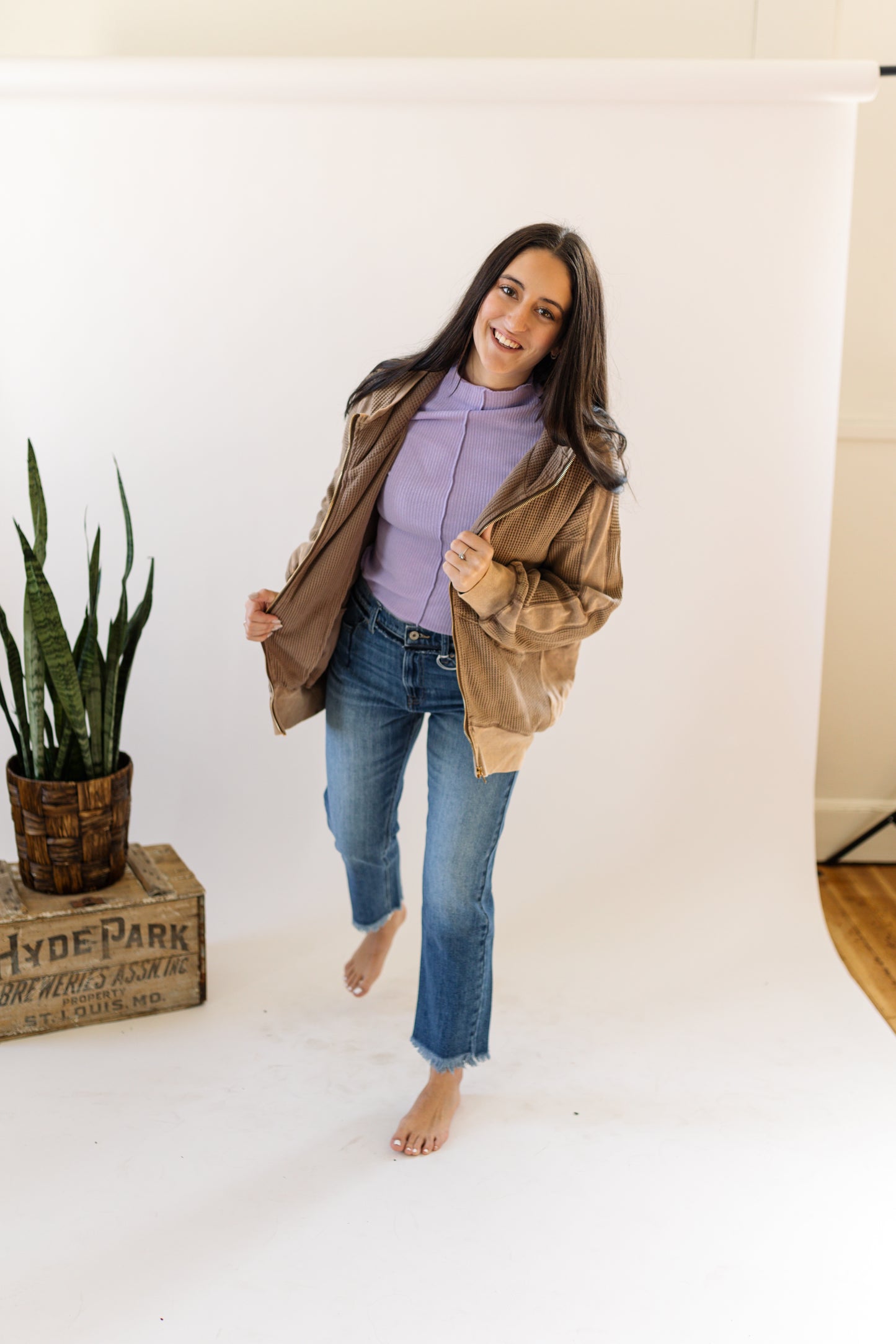 Waffle Knit Thermal Jacket