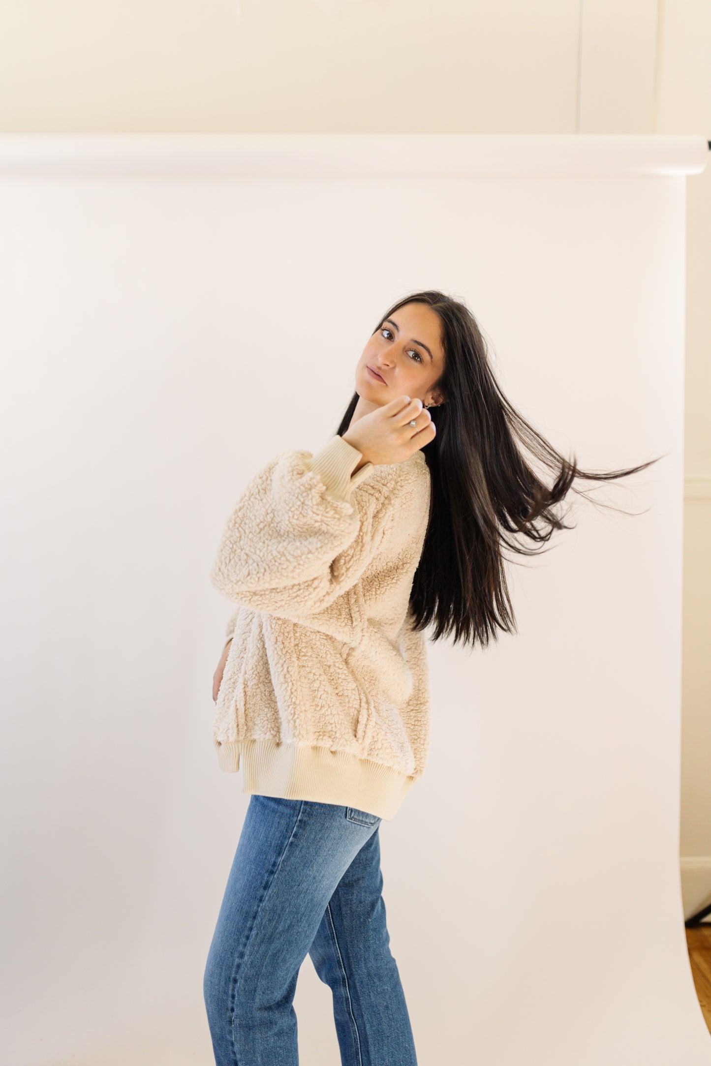 Raw Hem Fleece Sweatshirt