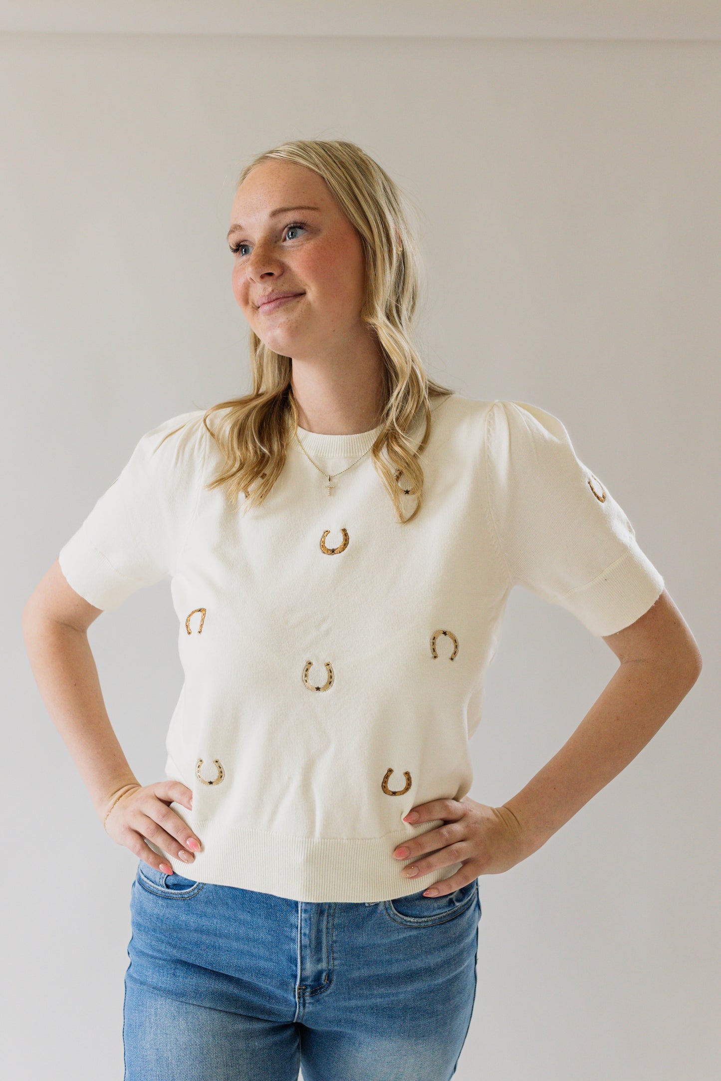 Horseshoe Embroidered Top