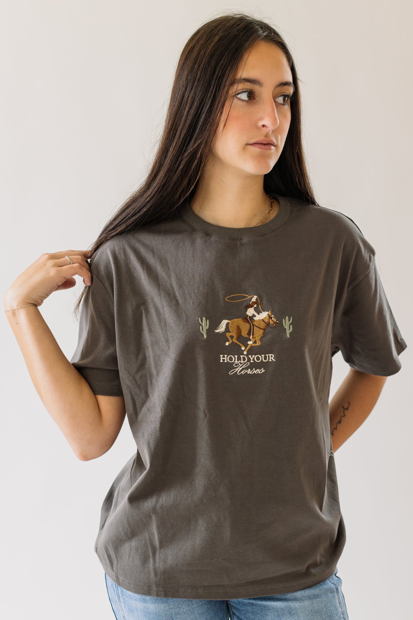 Hold Your Horses Embroidered Top