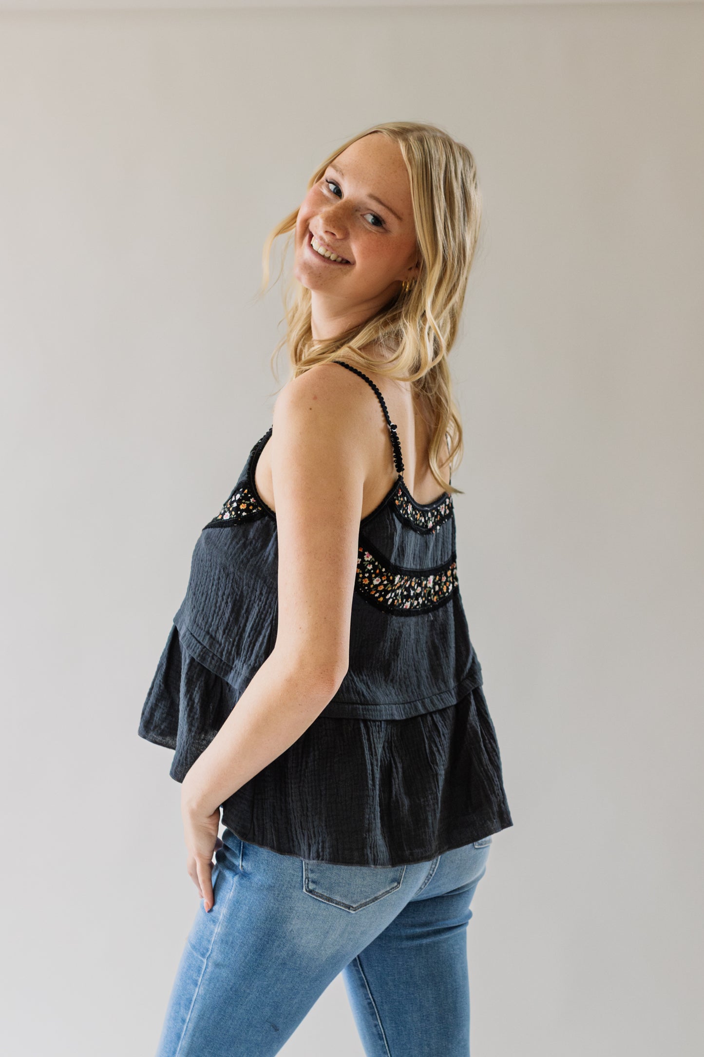 Vintage Washed Floral Print Tank