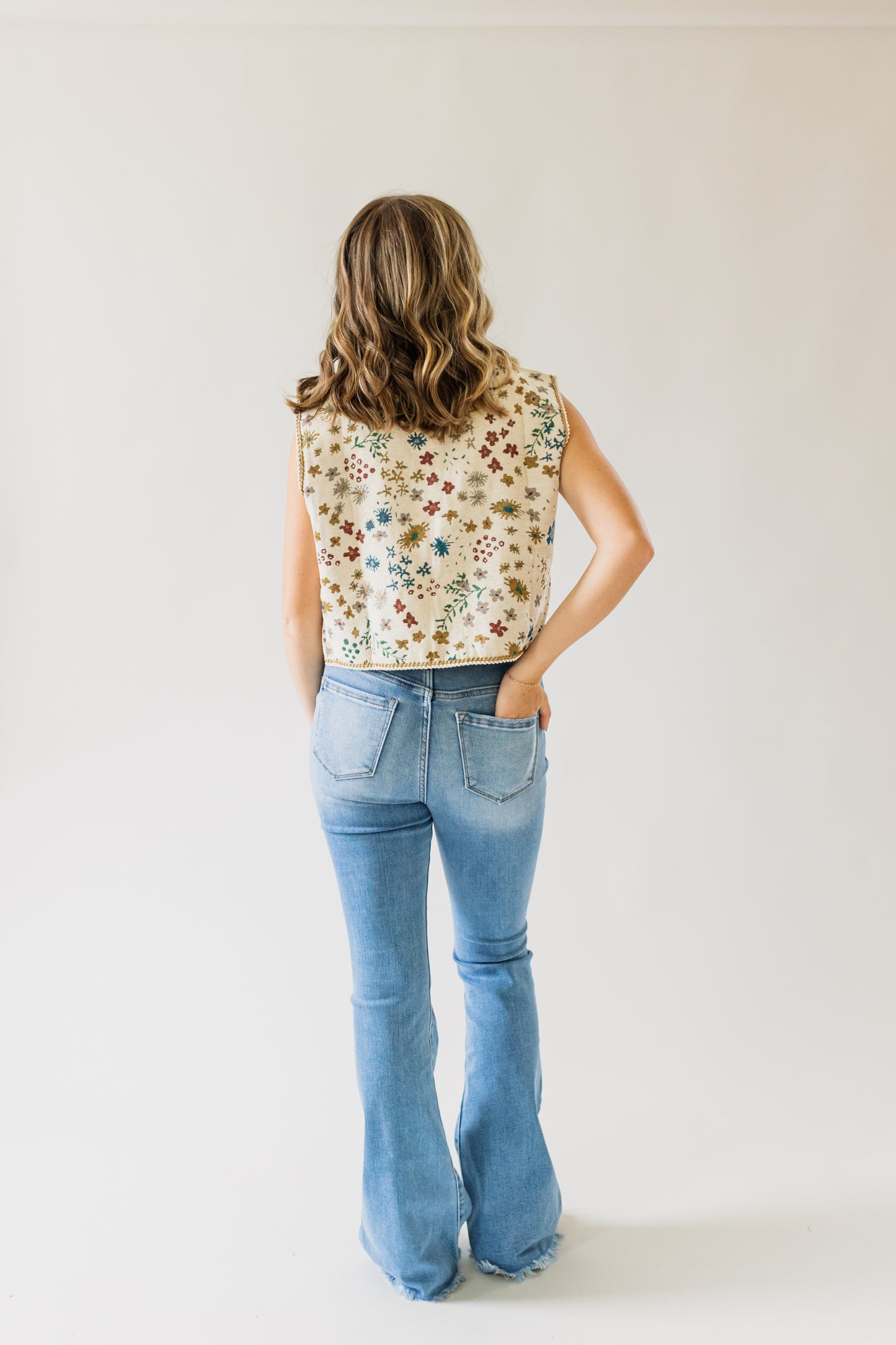 Floral Front Tie Vest