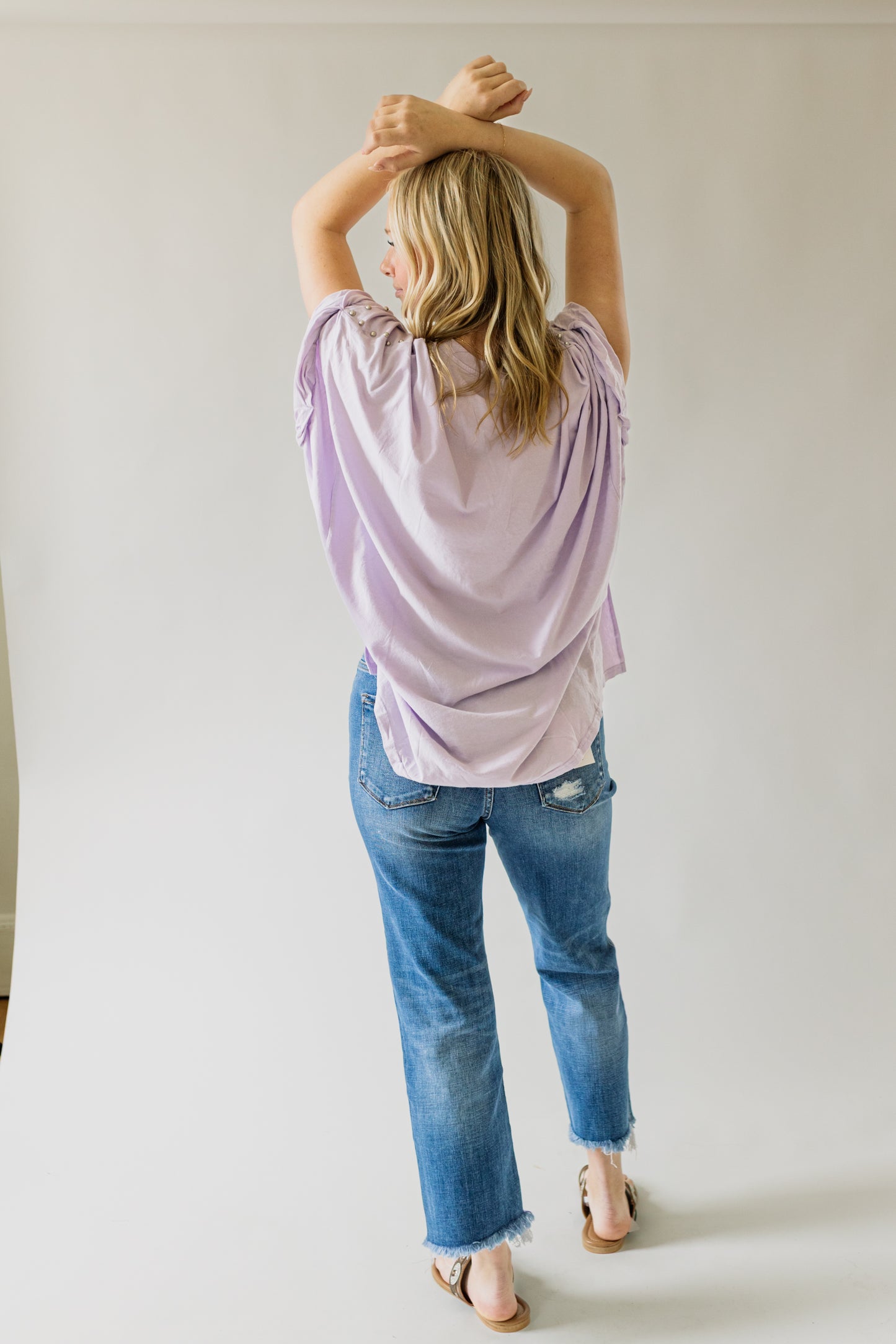 Lavender Studded High Low Top