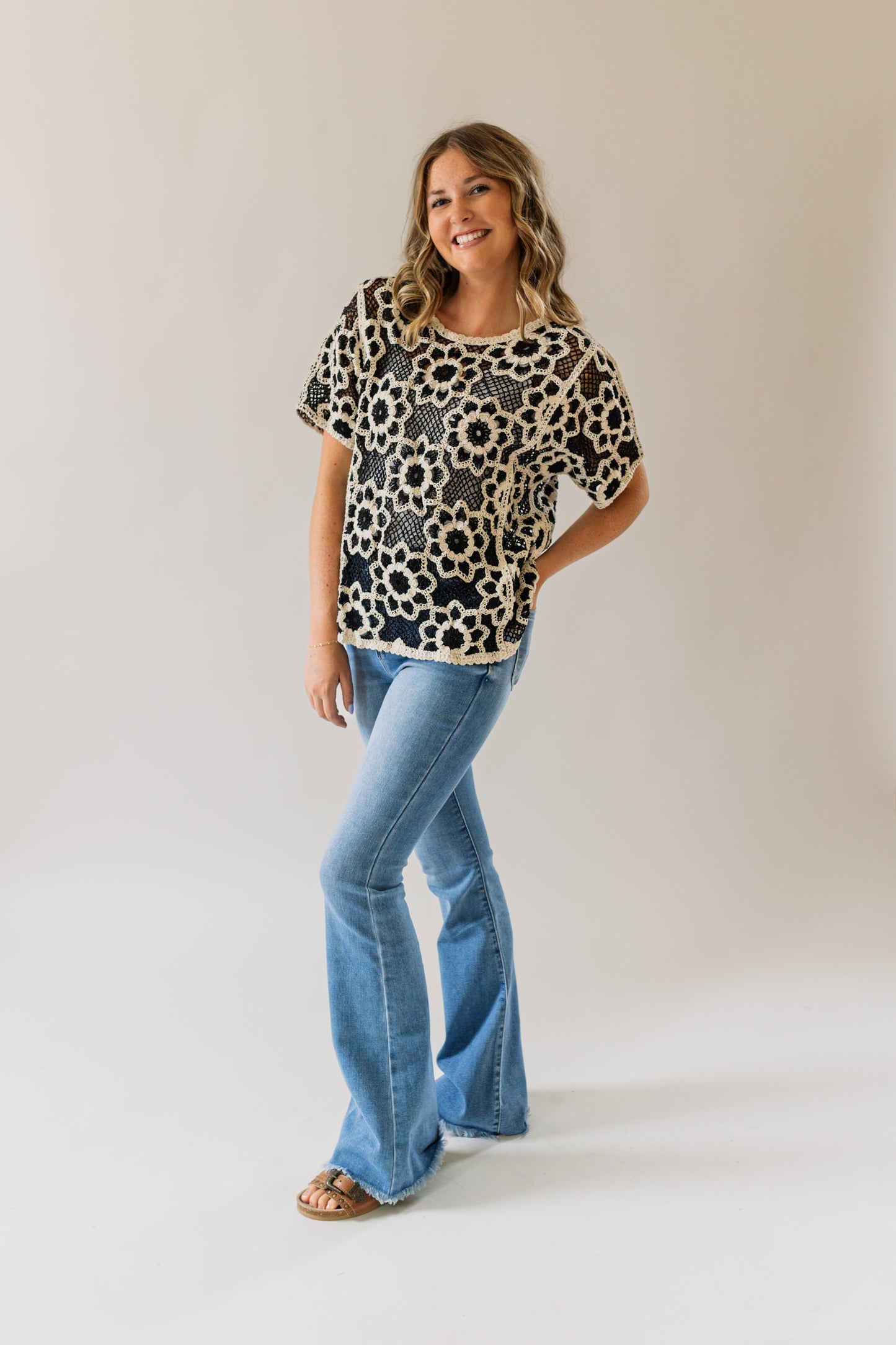 Short Sleeve Crochet Top