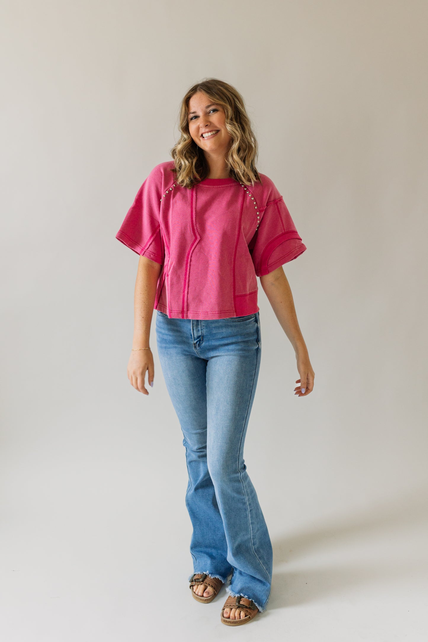 Raw Edge Studded Top