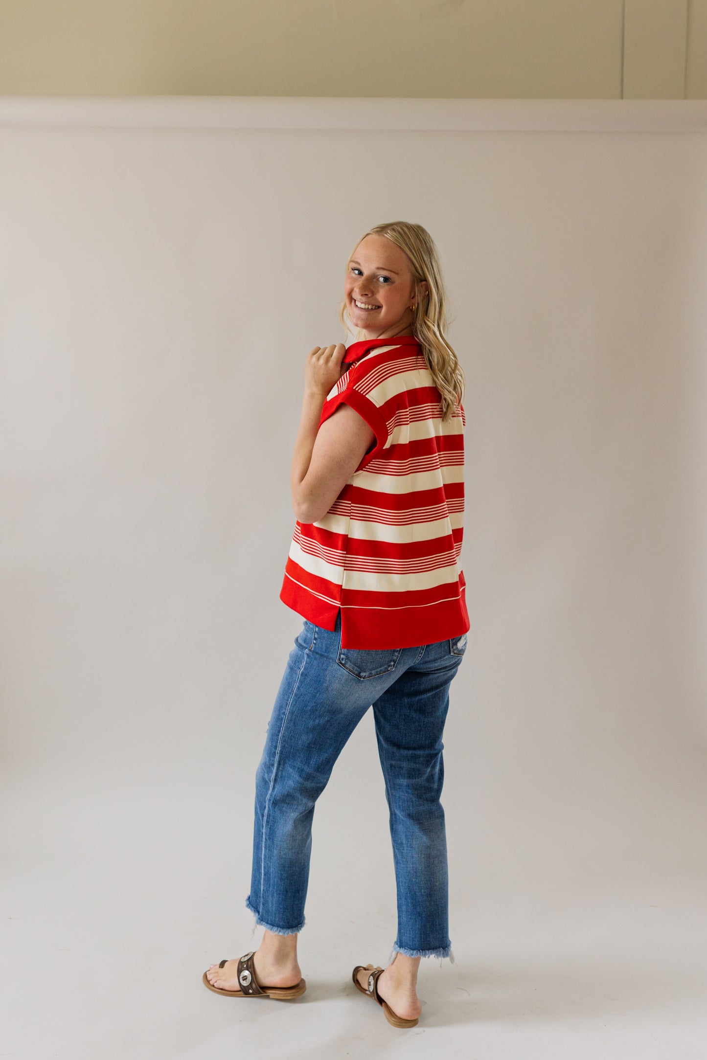 Half Zip Textured Tank