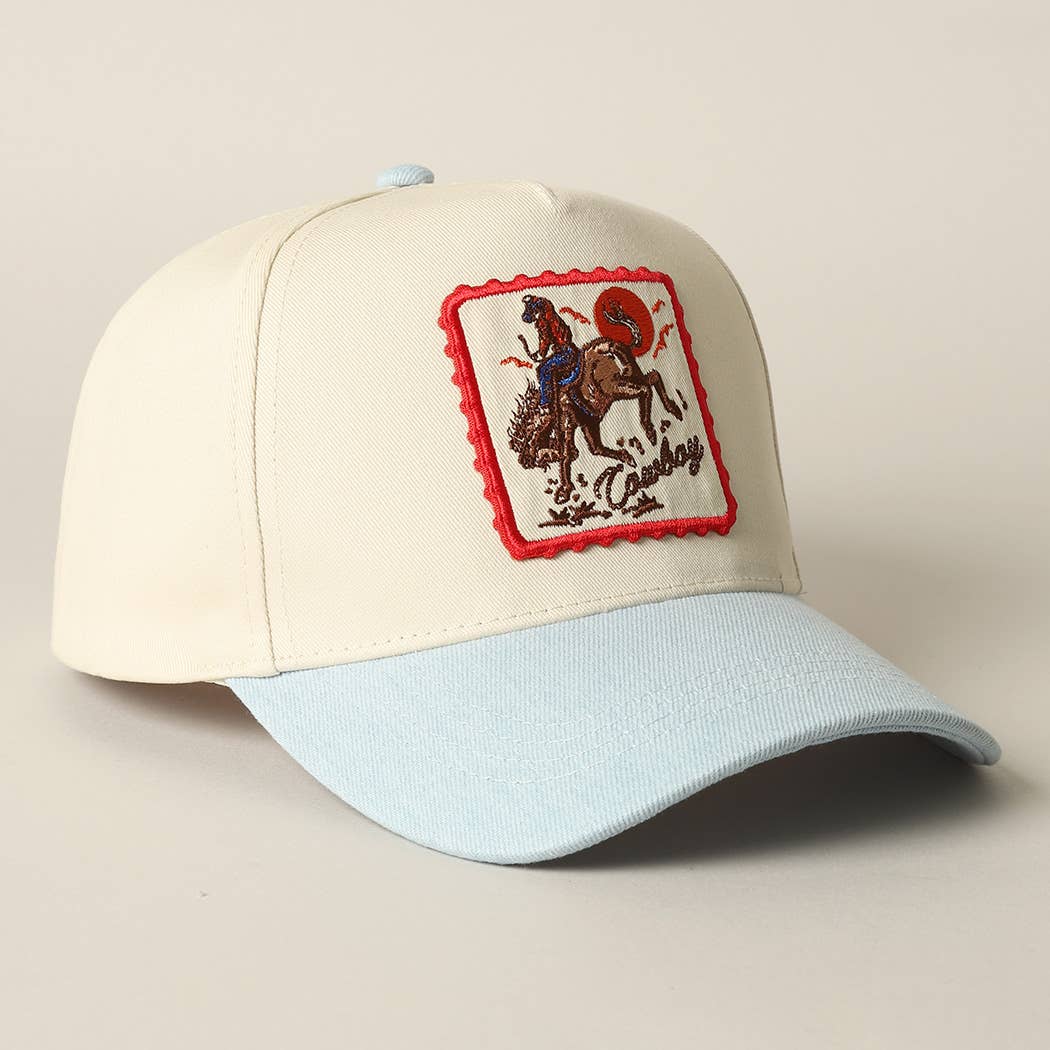 Cowboy Patch Denim Cap
