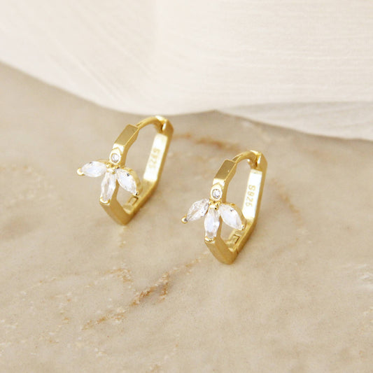Hexagon Marquise Hoops