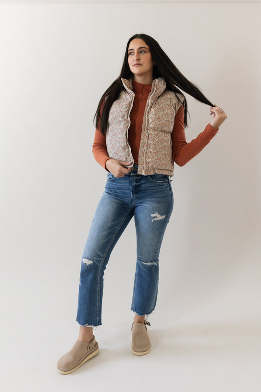 Floral Puffer Vest