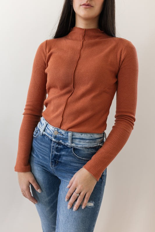 Ribbed Long Sleeve Top (Two Colors)