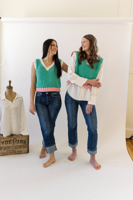 Colorblock Knit Vest