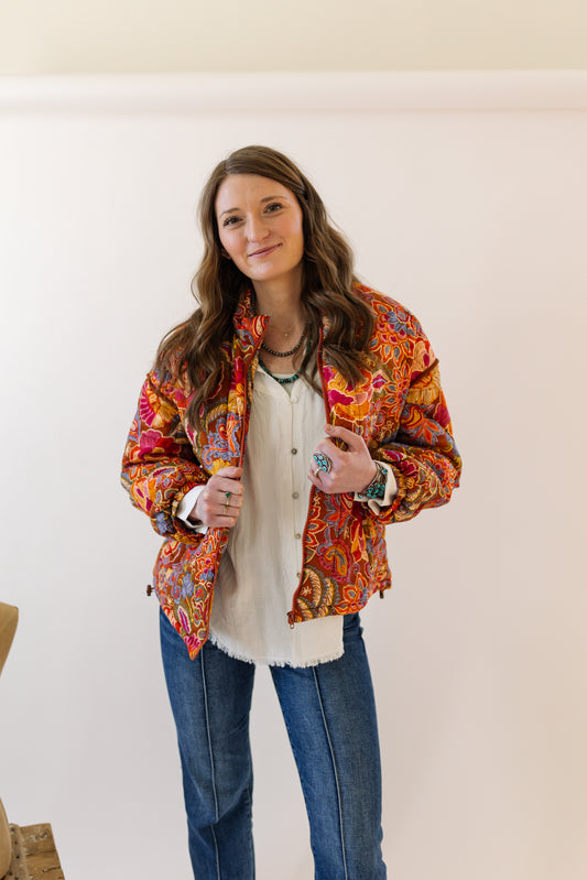 Floral Bomber Jacket
