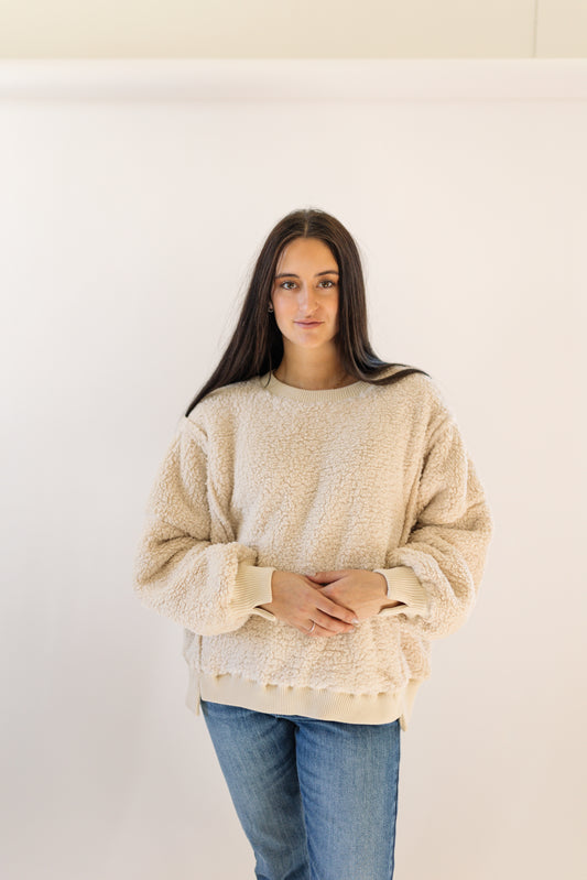 Raw Hem Fleece Sweatshirt