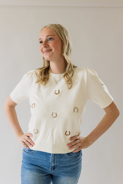 Horseshoe Embroidered Top