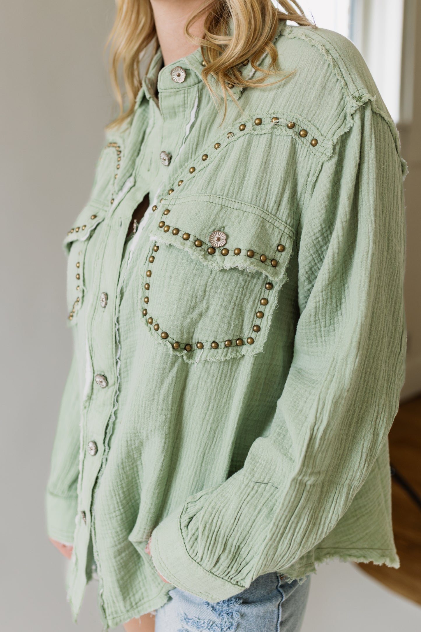 Studded Western Top
