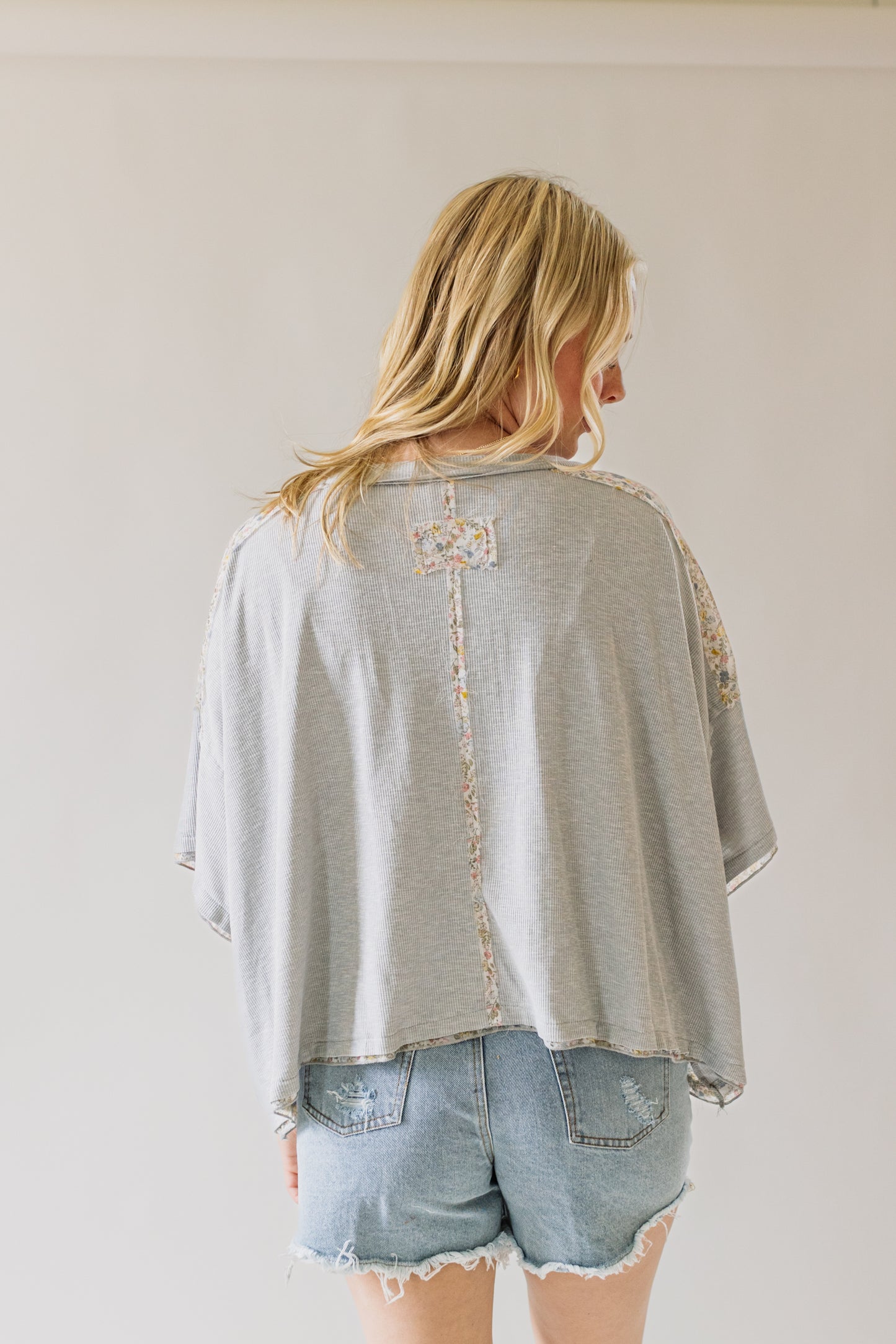 Floral Accent Short Sleeve Top