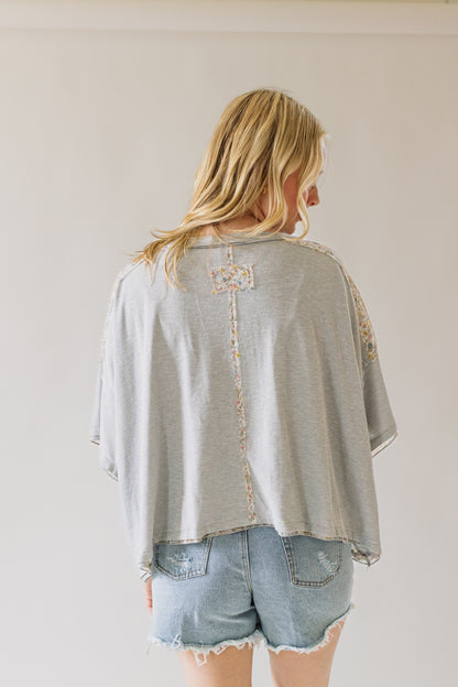 Floral Accent Short Sleeve Top