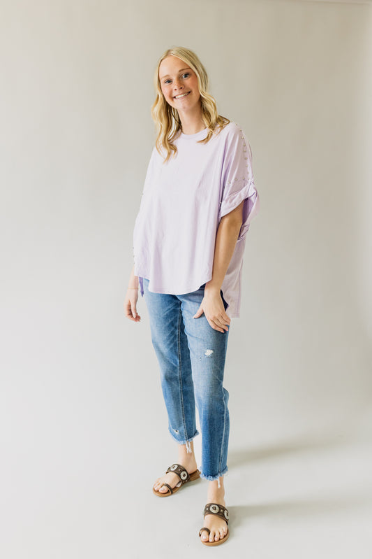 Lavender Studded High Low Top