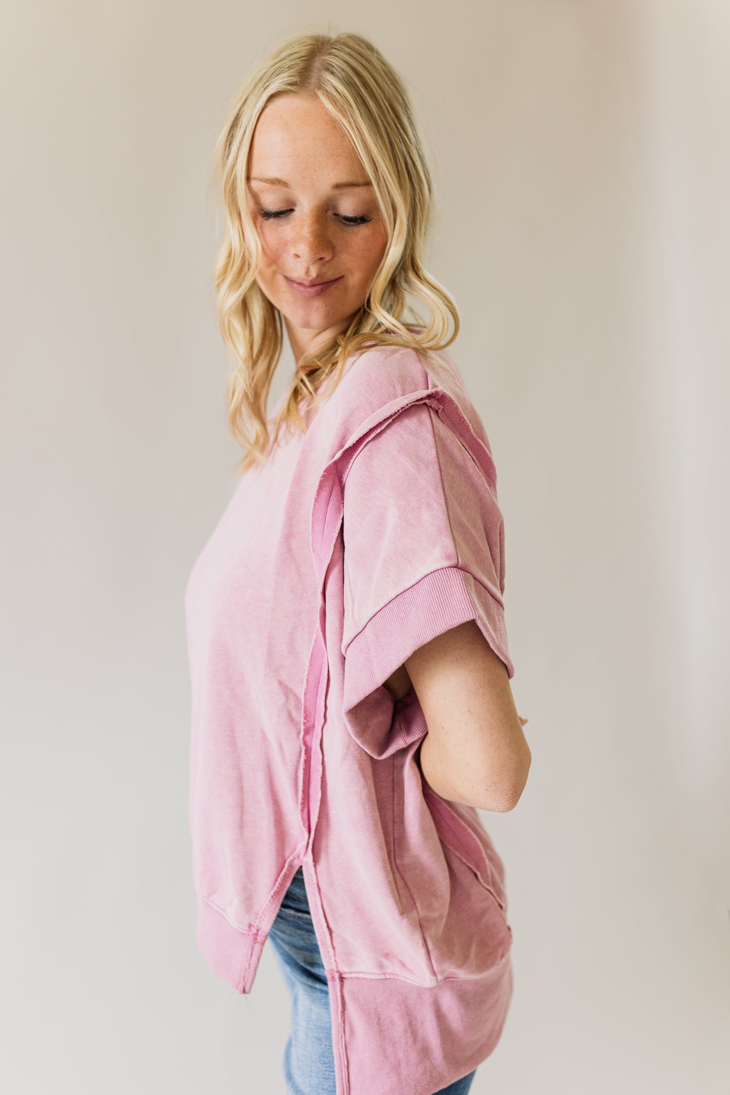 Acid Wash Oversized Top