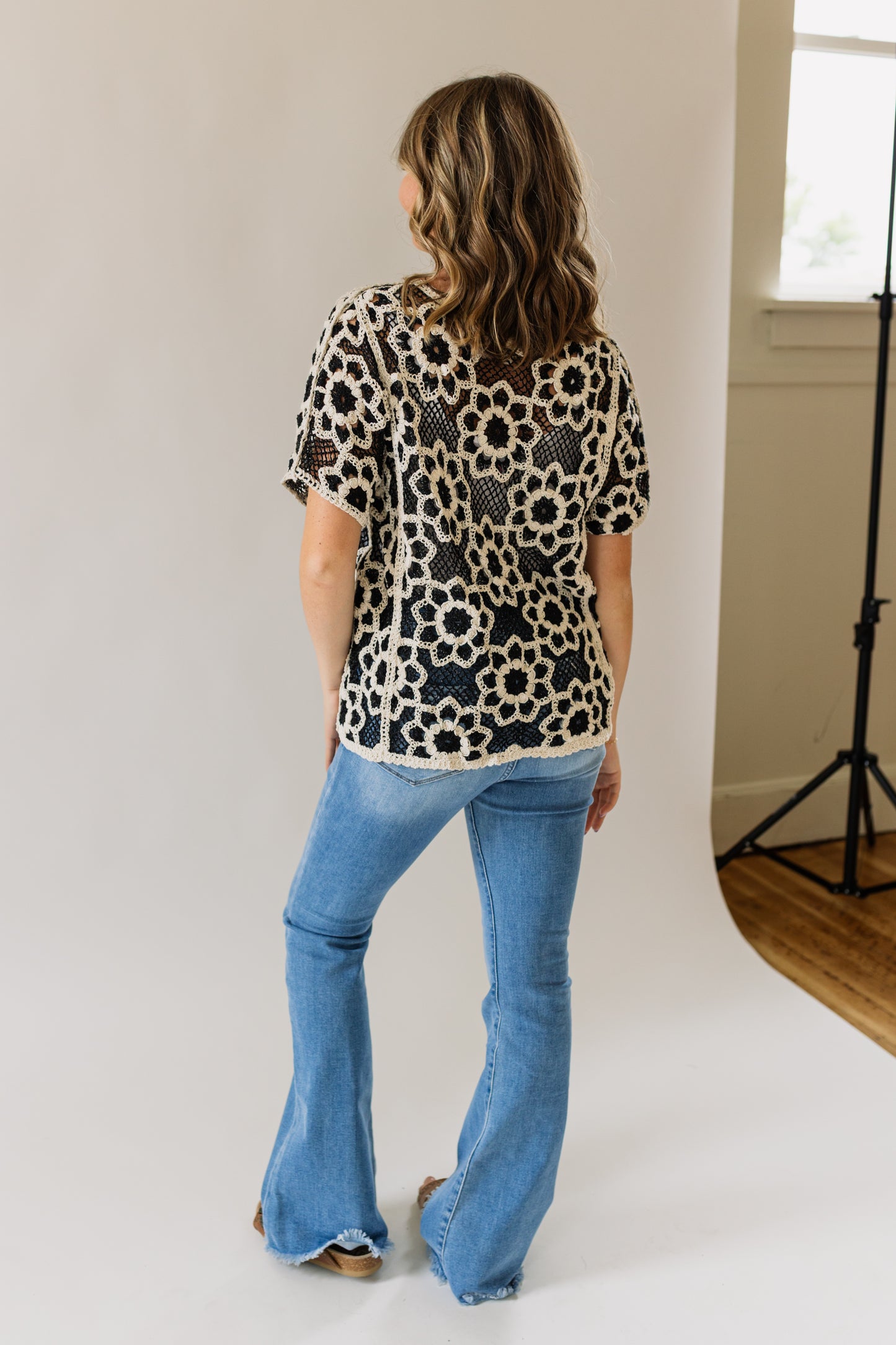 Short Sleeve Crochet Top