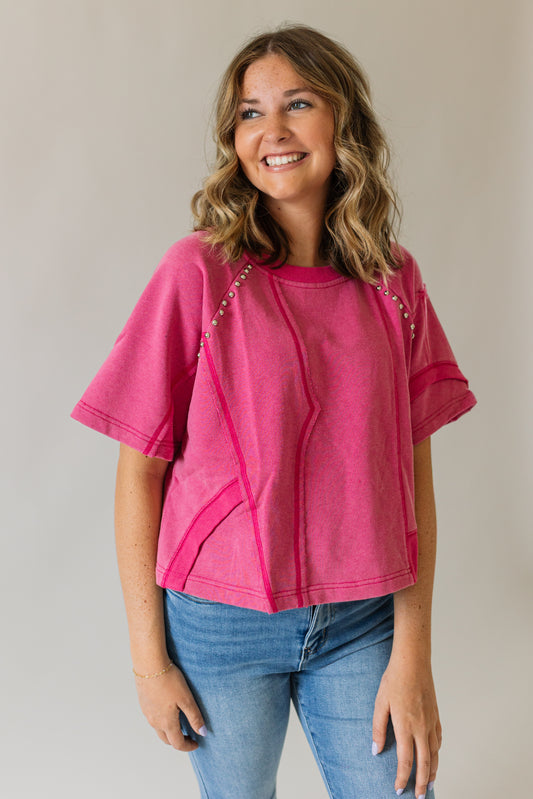Raw Edge Studded Top