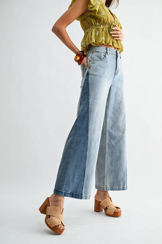Two-Tone Crop Jean