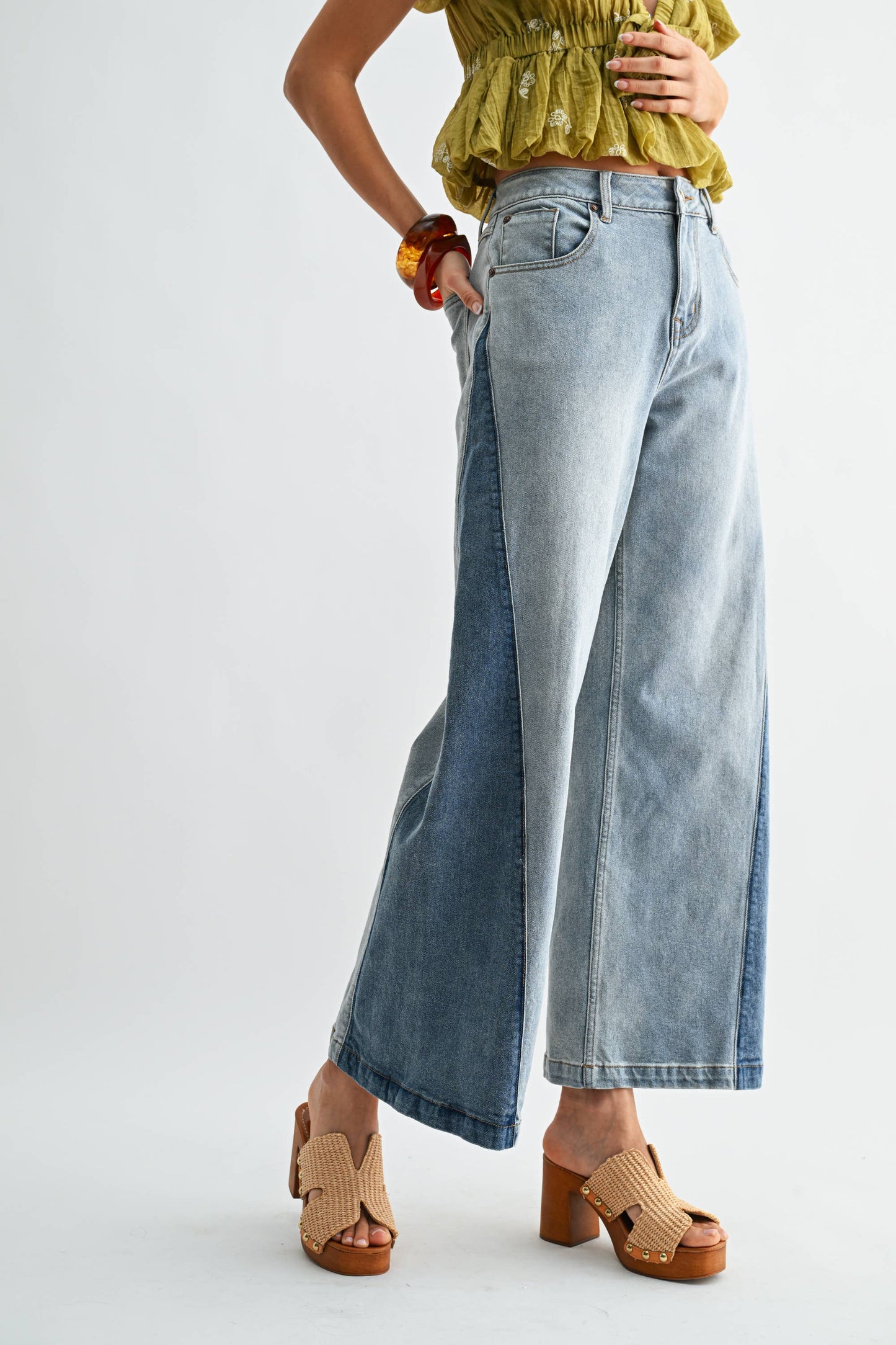 Two-Tone Crop Jean