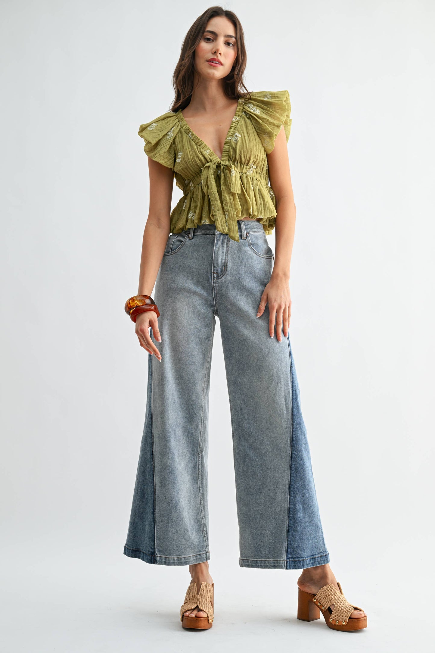 Two-Tone Crop Jean