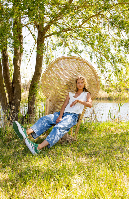 Floral Barrel Jean