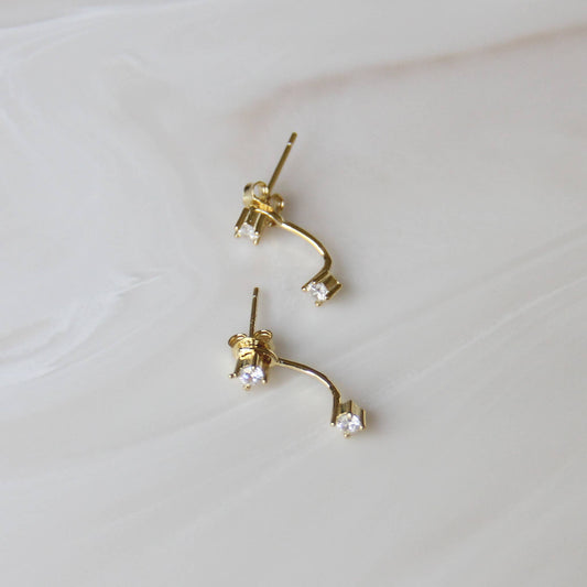 Ear Jacket and Stud Earrings