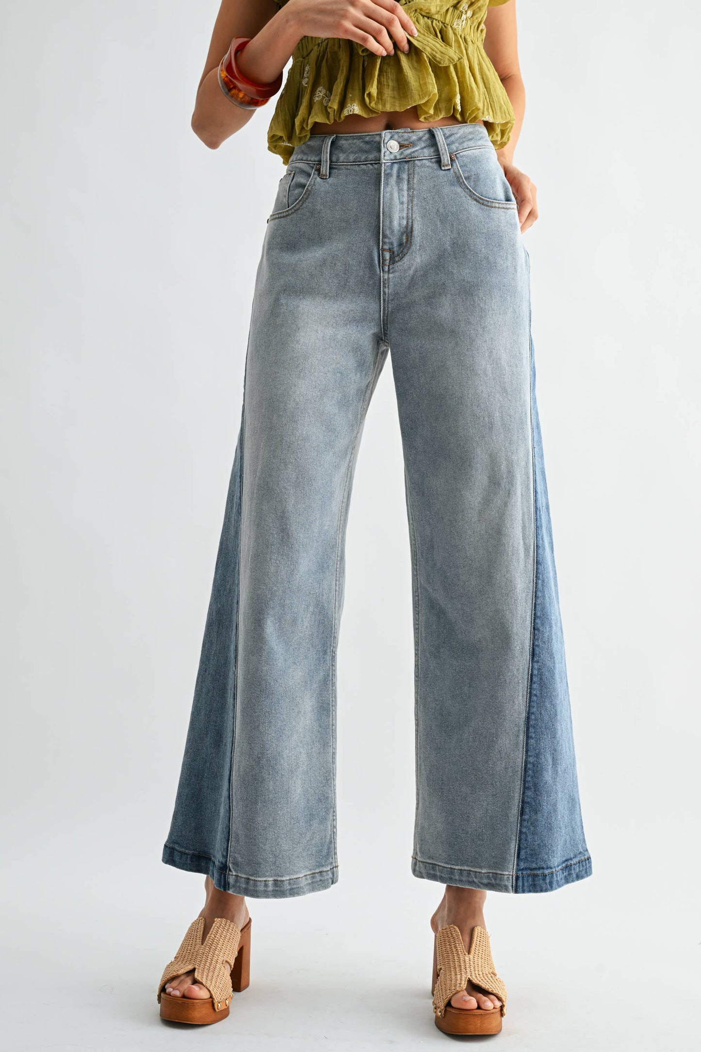 Two-Tone Crop Jean