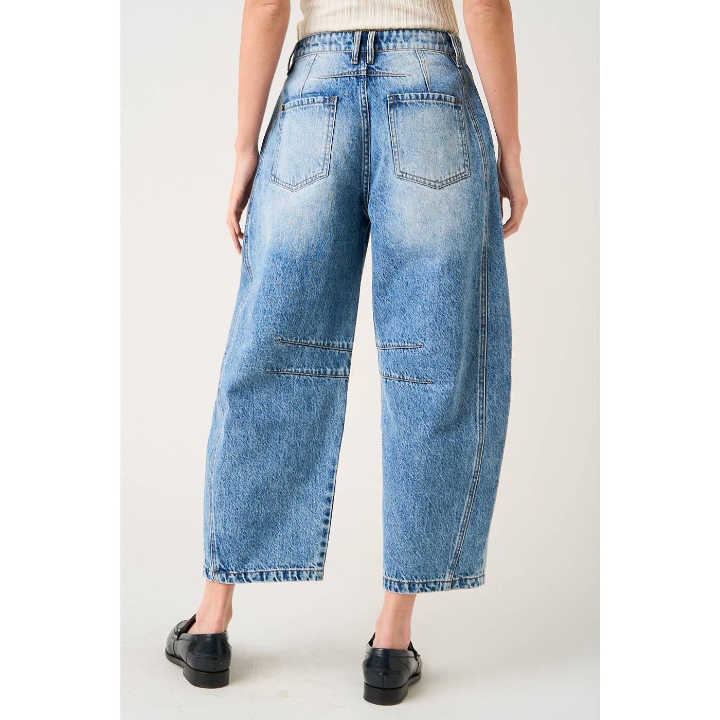 Patchwork Barrel Jean